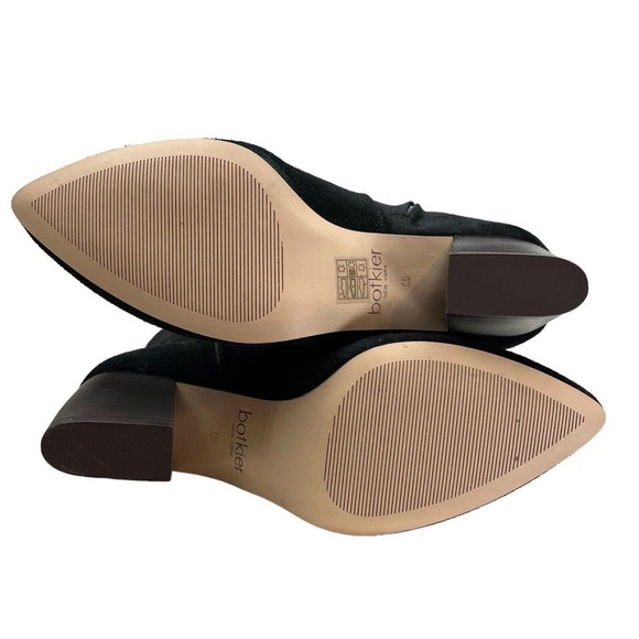 Botkier Sharon Boots Tall Black Suede Leather Block Heel Side Zip Women Size 7.5 - Picture 8 of 8